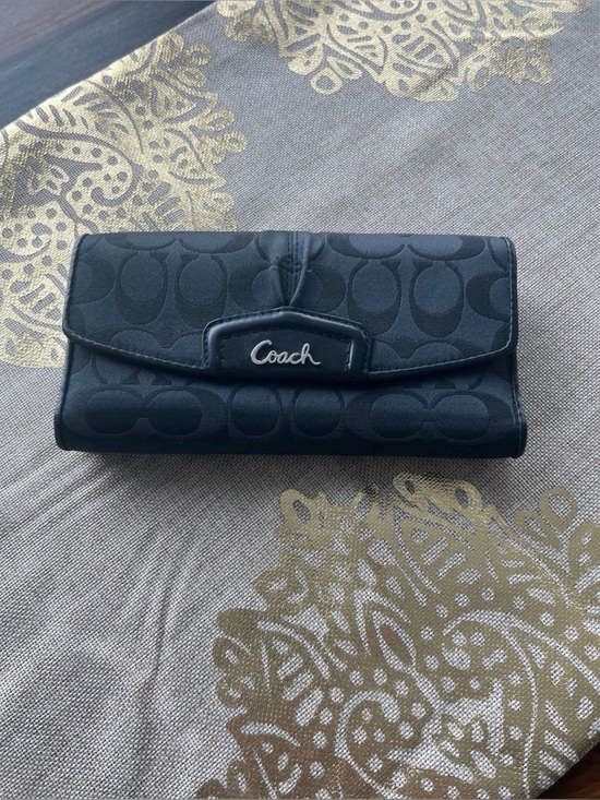 Coach Handbags - Coach Ashley Signature Satin Campbell Checkbook Wallet.
